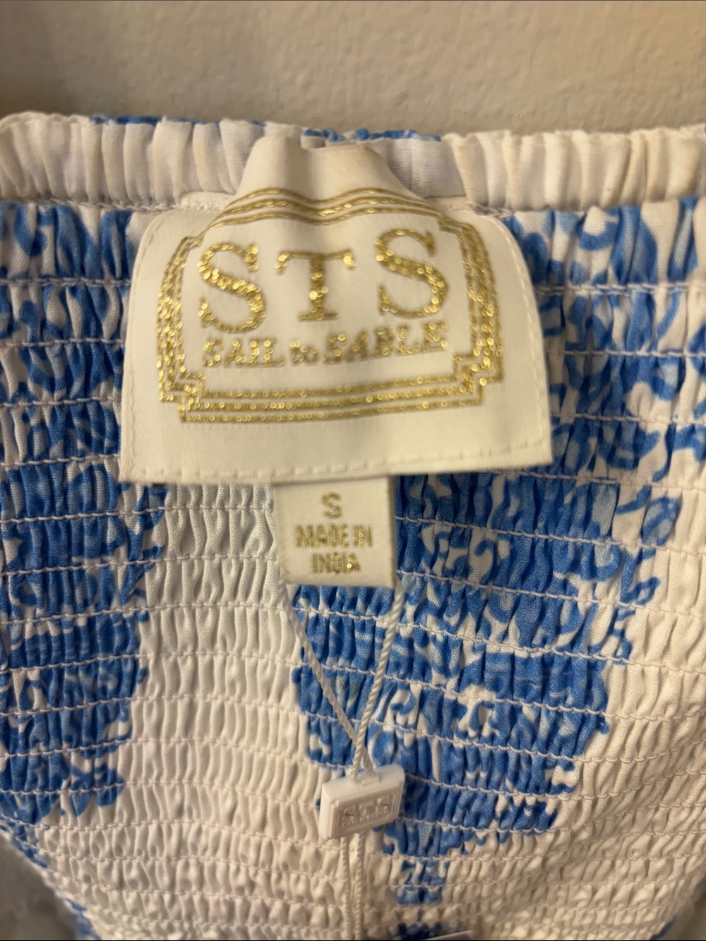 STS Blue and White Smocked Sundress - Picture 2 of 5